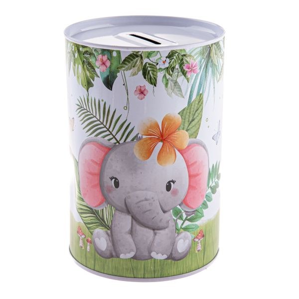 Kasička dětská Slon 10x15cm plech - Domácnost a úklid bytové dekorace, textilní doplňky