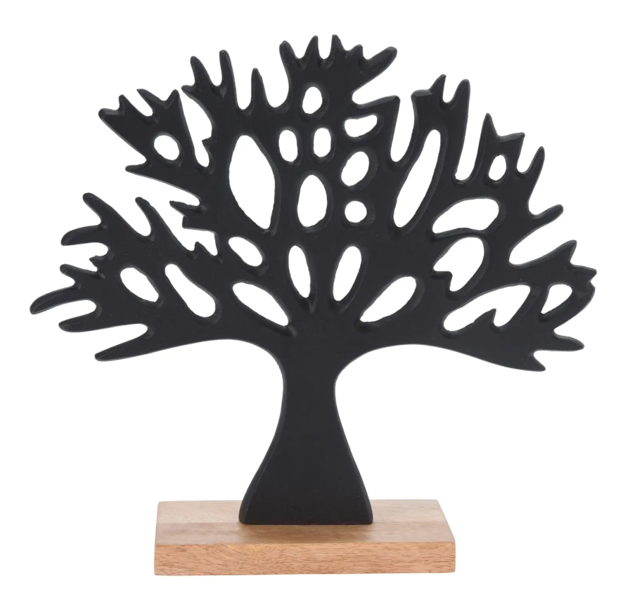 Strom 27x25,5cm černý kov+dř.natur Strom 27x25,5cm černý kov+dř.natur - Domácnost a úklid bytové dekorace, textilní doplňky