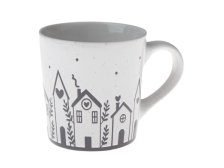 Hrnek 470ml Domky černé, keramika