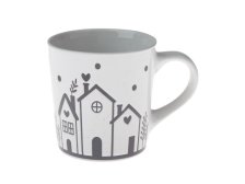 Hrnek 470ml Domky černé, keramika 54531