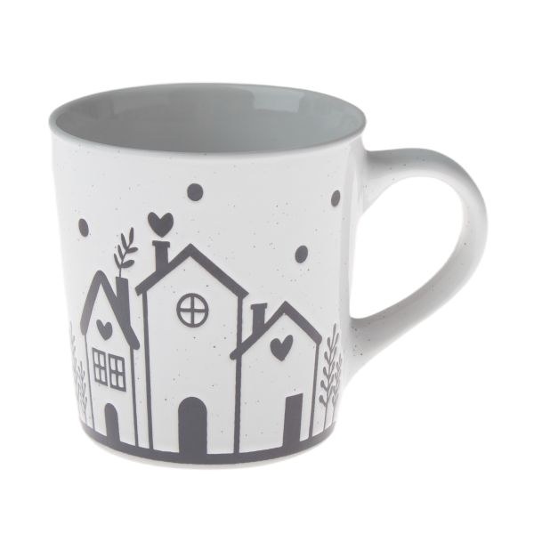 Hrnek 470ml Domky černé, keramika Hrnek 470ml Domky černé, keramika - Kuchyně stolování