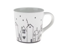 Hrnek 470ml Domky černé, keramika 54532