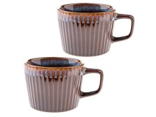 Sada hrnků 2ks/190ml tm.hnědé, keramika