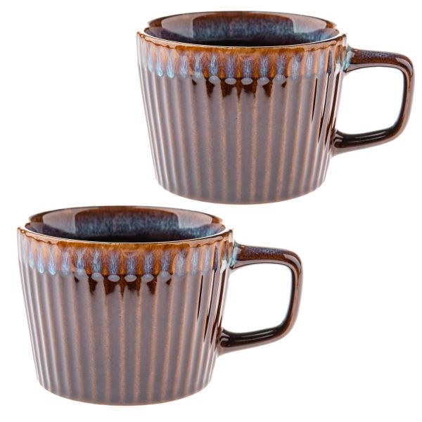 Sada hrnků 2ks/190ml tm.hnědé, keramika Sada hrnků 2ks/190ml tm.hnědé, keramika - Kuchyně stolování