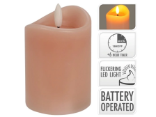 Svíčka LED 7x10cm/časovač růžová