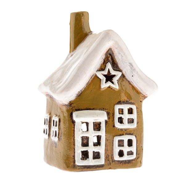 Svícen Domek 14cm zeleno/hnědý, keramika Svícen Domek 14cm zeleno/hnědý, keramika - Domácnost a úklid bytové dekorace, textilní doplňky