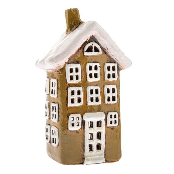 Svícen Domek 20cm zeleno/hnědý, keramika Svícen Domek 20cm zeleno/hnědý, keramika - Domácnost a úklid bytové dekorace, textilní doplňky