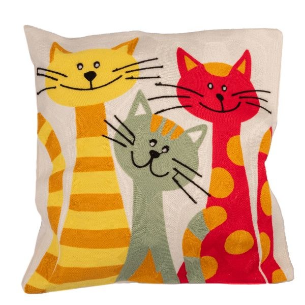 Návlek na polštář 45x45cm Kočičky barevné, bavlna - Domácnost a úklid bytové dekorace, textilní doplňky
