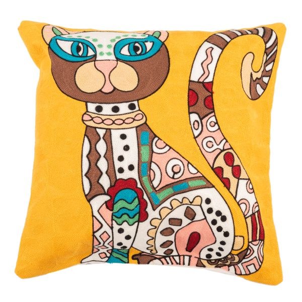 Návlek na polštář 45x45cm Kočka barevná, bavlna Návlek na polštář 45x45cm Kočka barevná, bavlna