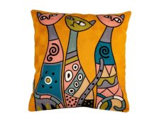 Návlek na polštář 45x45cm Kočky barevné, balvna