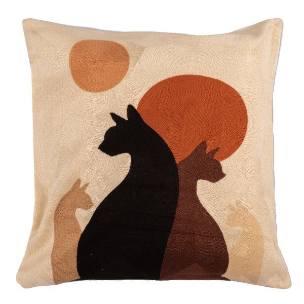 Návlek na polštář 45x45cm Kočky hnědé, bavlna - Domácnost a úklid bytové dekorace, textilní doplňky