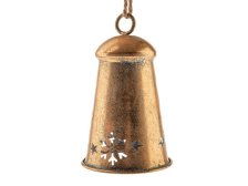 Zvonek závěs.19,5cm Vločka zlatý, kov