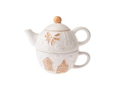 Konvička 380ml+šálek 480ml Vánoční, keramika