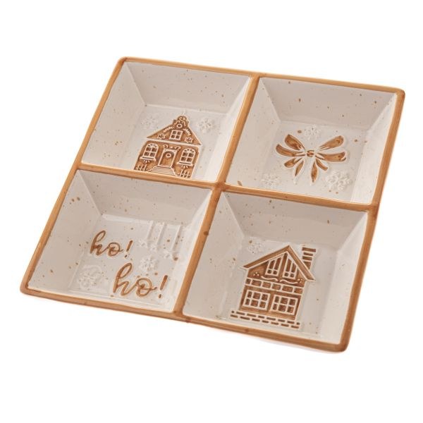 Miska dělená 20x20cm Vánoční, keramika Miska dělená 20x20cm Vánoční, keramika - Domácnost a úklid Zima + Vánoce