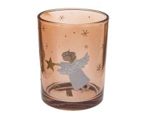 Svícen Anděl 8x7cm, kouřové sklo