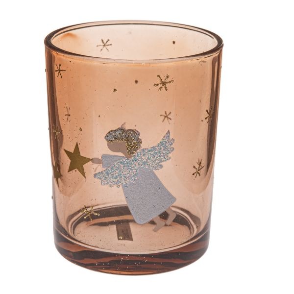 Svícen Anděl 8x7cm, kouřové sklo Svícen Anděl 8x7cm, kouřové sklo