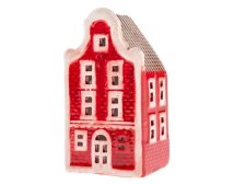 Domek LED 4,8x9cm červený, keramika