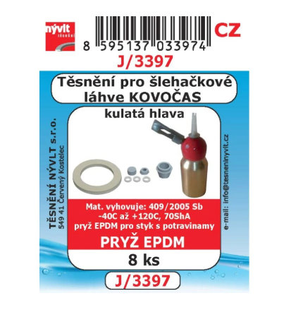 Sada těsnění šlehač.láhve RETRO/Kovočas J/3397 kulatá hlava Sada těsnění šlehač.láhve RETRO/Kovočas J/3397 kulatá hlava - Domácnost a úklid potřeby a pomůcky pro domácnost