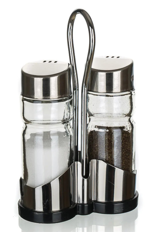Slánka+pepřenka 40ml+stojánek nerez/sklo - Kuchyně stolování