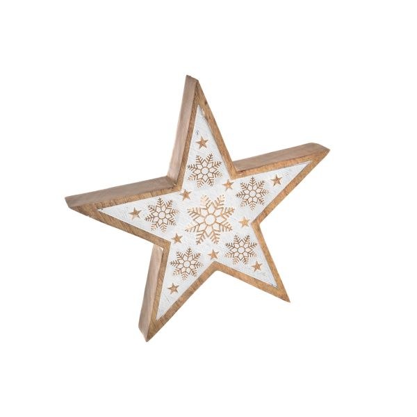 Hvězda bílé Vločky 25cm, mangovník - Domácnost a úklid Zima + Vánoce