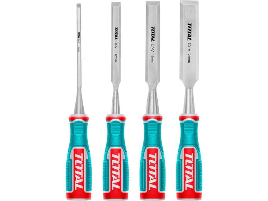 Sada dlát 6-12-19-25mm/4ks industrial TOTAL - Dům a dílna ruční nářadí, organizery