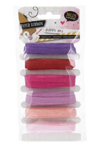 Stuha vázací 5m/6ks mix barev růžové, papírová - Domácnost a úklid bytové dekorace, textilní doplňky