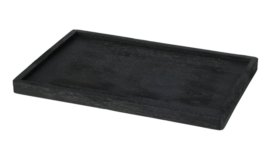 Podnos 30x20x2,5cm černý, dřevo - Domácnost a úklid bytové dekorace, textilní doplňky