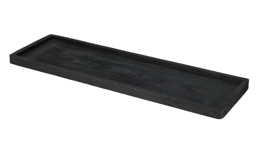 Podnos 45x14x2,5cm černý, dřevo - Domácnost a úklid bytové dekorace, textilní doplňky