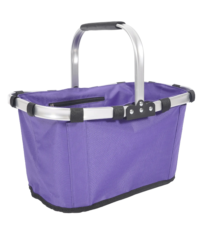 Košík nákupní 43x28x23cm fialový skládací, textil - Domácnost a úklid nákupní a dárkové tašky, koše, obaly