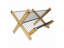 Odkapávač nádobí 40x33x25cm skládací, drát/bambus