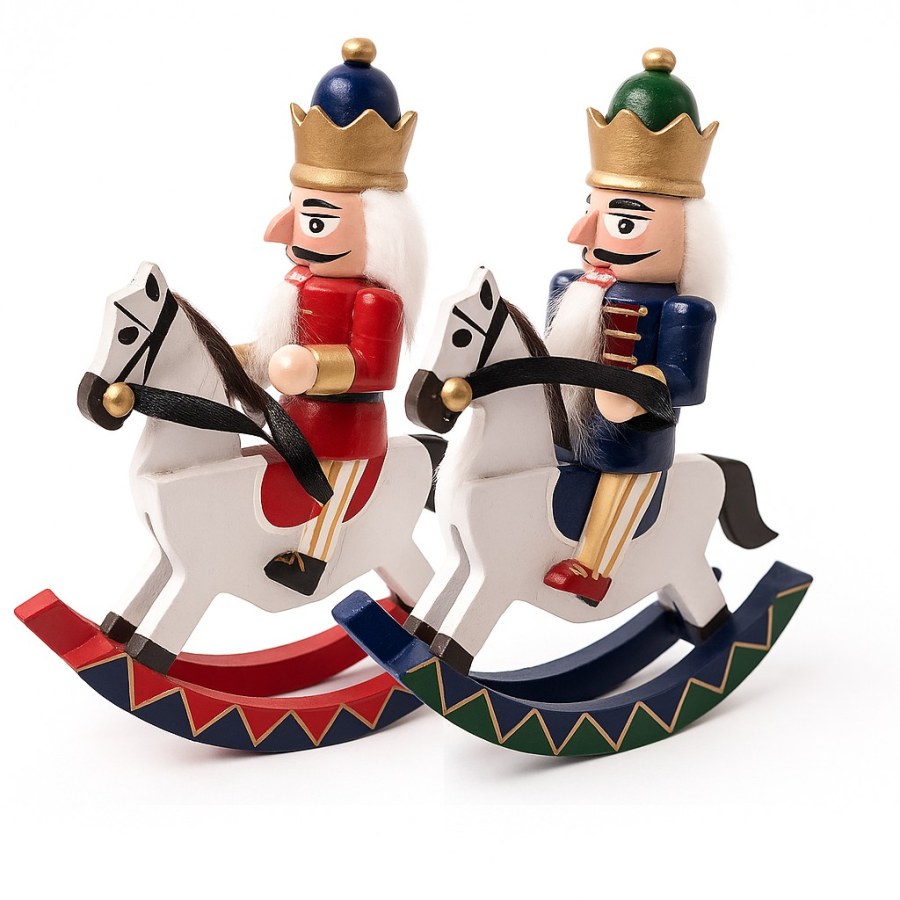 Louskáček na koni 12,5cm mix barev, dřevo