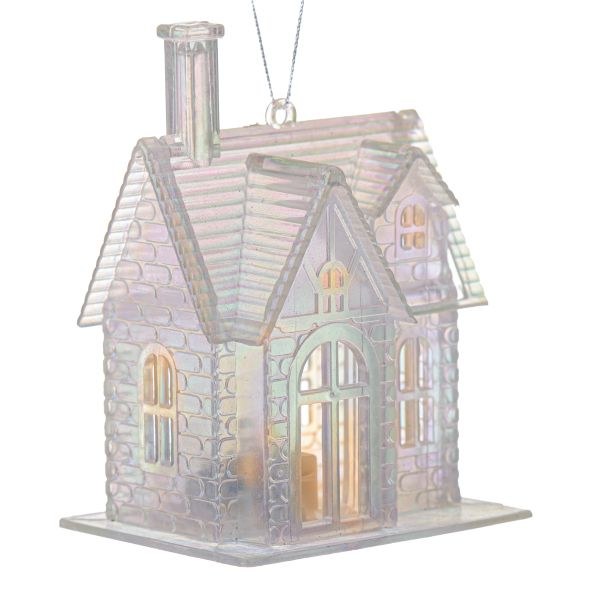 Domeček LED 7,5x10cm plast - Domácnost a úklid Zima + Vánoce