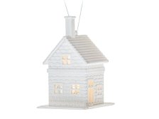 Domeček LED 7,5x10cm bílý, plast