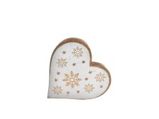 Srdce s Vločkou 25cm bílé, mangovník