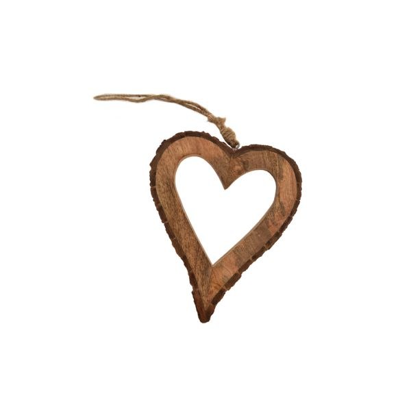 Srdce s kůrou 19x23cm závěs. mangovník - Domácnost a úklid bytové dekorace, textilní doplňky