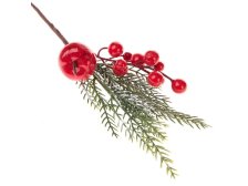 Větvička zimní 26cm jablíčko+červené bobule