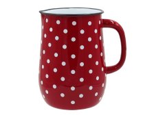 Džbán 2,5l s puntíky červený, smalt