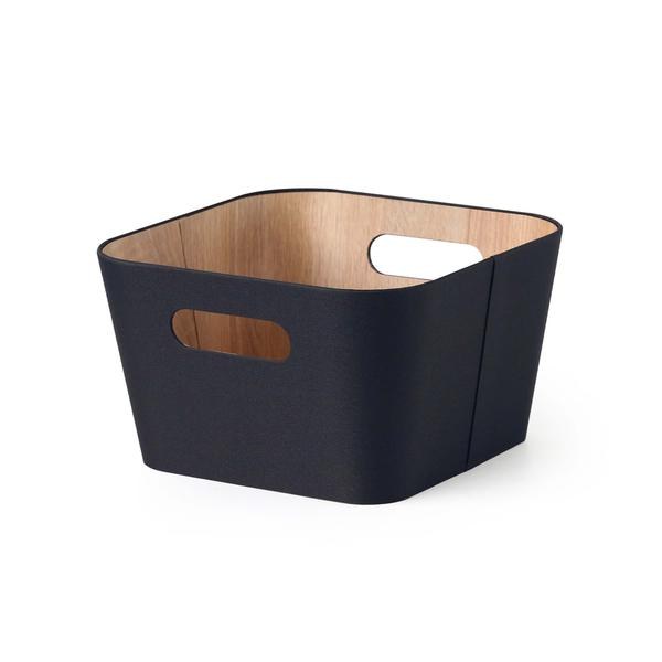 Košík úložný 27x27x16cm černý, lepenka - Domácnost a úklid potřeby a pomůcky pro domácnost