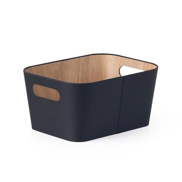 Košík úložný 23x30,5x15,2cm černý, lepenka - Domácnost a úklid potřeby a pomůcky pro domácnost