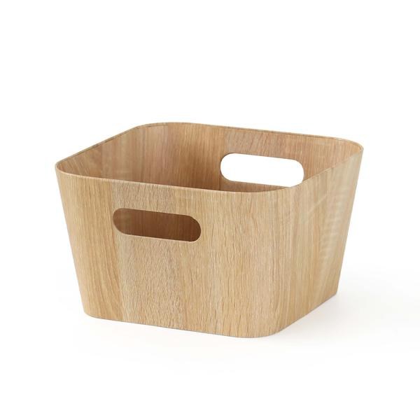 Košík úložný 27x27x16cm dřevo, lepenka