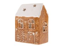 Svícen Domek perníkový 14cm, keramika