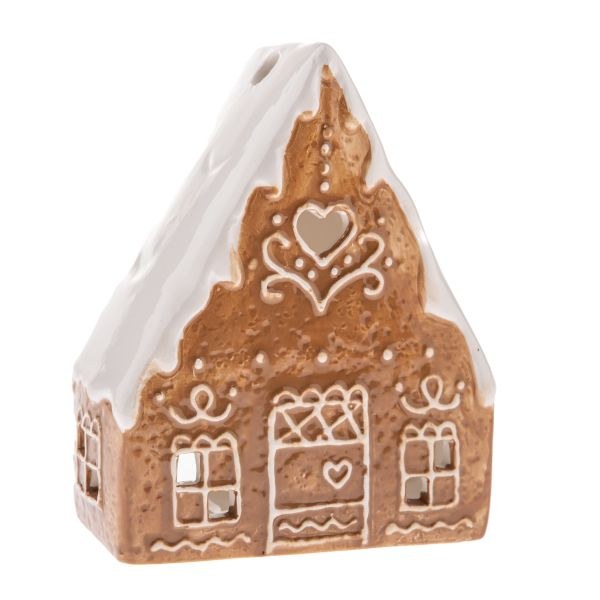 Svícen Domek perníkový 15cm, keramika Svícen Domek perníkový 15cm, keramika - Domácnost a úklid Zima + Vánoce