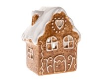 Svícen Domek perníkový 10,5cm, keramika
