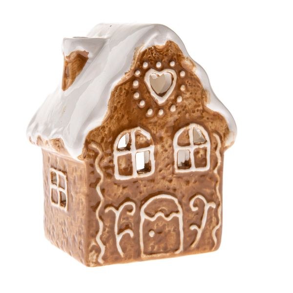 Svícen Domek perníkový 10,5cm, keramika - Domácnost a úklid Zima + Vánoce