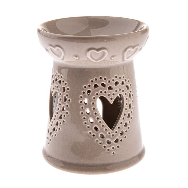 Aromalampa srdíčka 13,6cm hnědá, porcelán Aromalampa srdíčka 13,6cm hnědá, porcelán