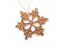 Vločka 6cm perníková závěs., keramika