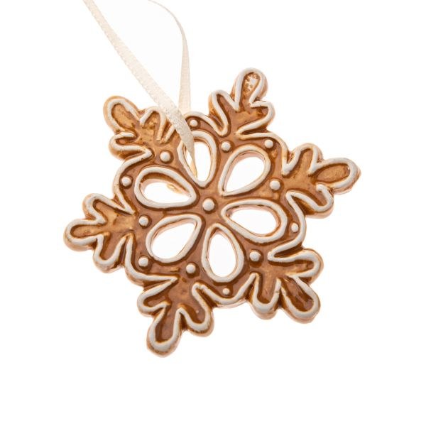 Vločka 6cm perníková závěs., keramika - Domácnost a úklid Zima + Vánoce