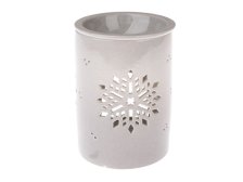 Aromalampa s vločkou 12,2cm šedá, porcelán