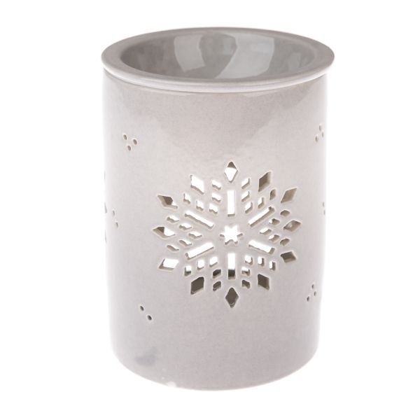 Aromalampa s vločkou 12,2cm šedá, porcelán