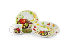 Sada jídelní dětská 3ks Ježek, keramika